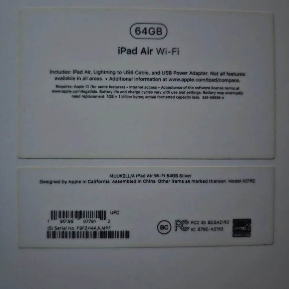 Apple iPad Air 3 3rd Gen 64GB Silver Wifi Tablet w/ Accessories Works